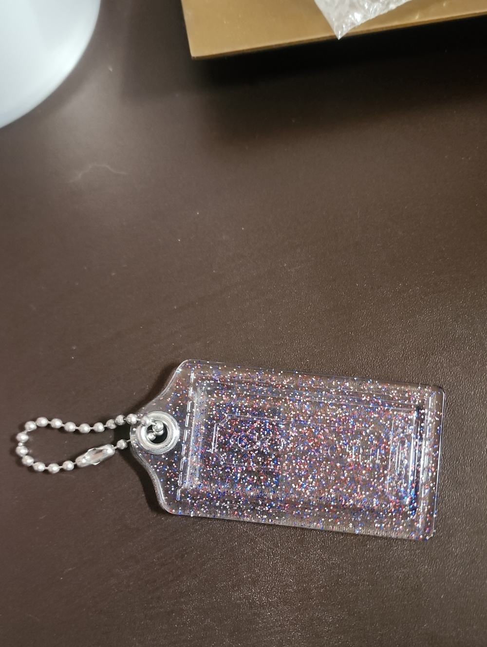 Coach XL  Red, White & Blue Glitter Hang Tag Euc 3.5"